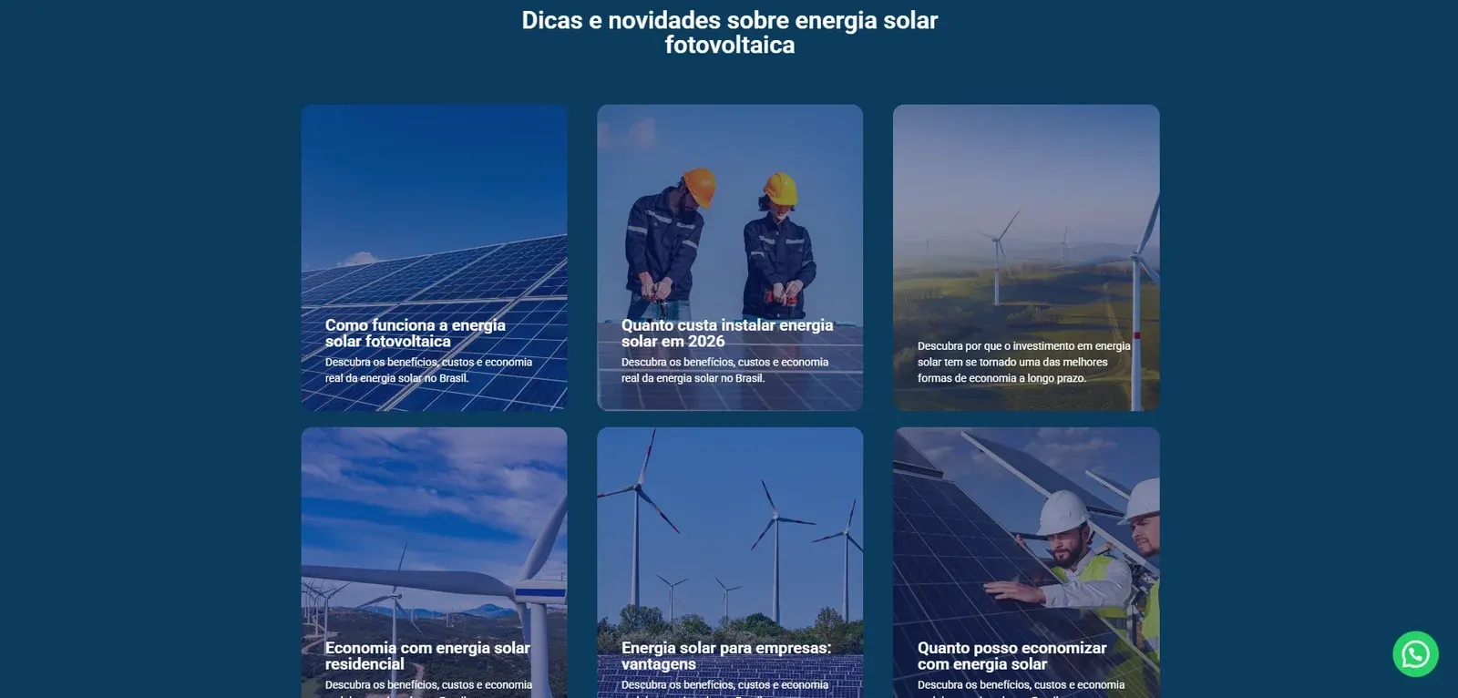 Modelo landing page Energia Solar - imagem 2