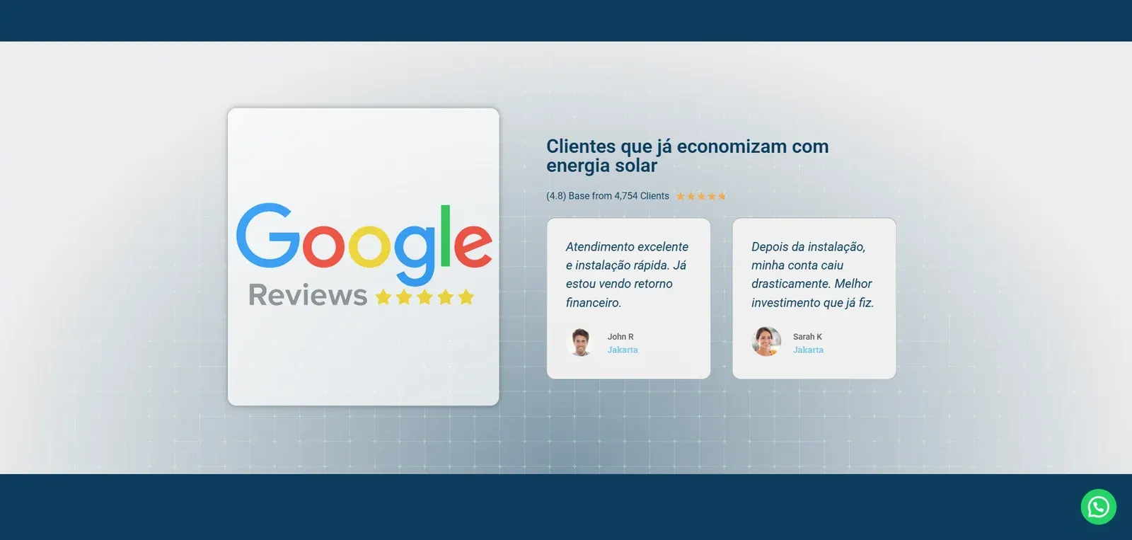 Modelo landing page Energia Solar - imagem 3