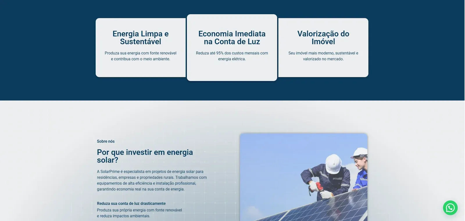 Modelo landing page Energia Solar - imagem 8